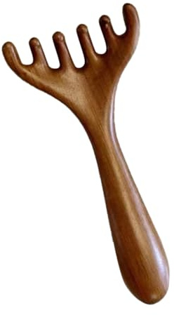 GARVALON Massager Kamm aus Naturholz mit Fünf Präzise Akupressur für Entspannende Kopfmassage Multifunktionaler Holz Massagekamm Leicht und Tragbar für Zuhause und Reisen