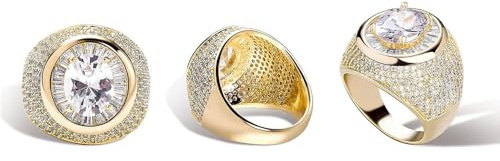 14K Gold Oval Cut Center Stone Mossanite Ring, Hip-Hop Style Mossanite Women's Ring, Modern Elegance möter Classic Beauty, Fathers Day från Son
