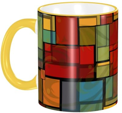 asbwuo Tasse à café murale en verre teinté avec poignée, tasse à thé, tasses à boire, tasses à café en céramique réutilisables, tasses à café amusantes et originales, tasses, cadeaux, 325 ml