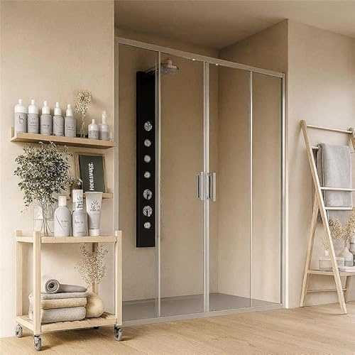 Exagonshop Box doccia 180 nicchia Marsiglia due ante scorrevoli reversibile H 195 cromo