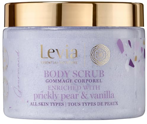 Levia | Body Scrub & Body Butter 350 ml | Peeling & intensive Feuchtigkeit | 4 Bereiche: Romantik, Gourmand, Eleganz, Sinnlich (Body Scrub Gourmand – Vanille & Kaktusfeige, 350 ml)