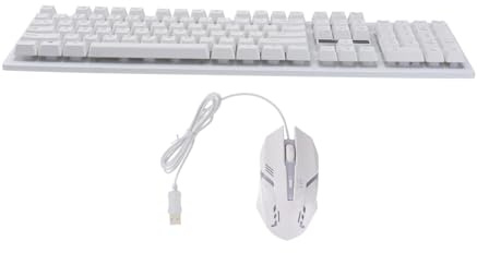 VANZACK Wired Mechanical Keyboard and Mouse Set Plastic Material with 104 Keys and Luminous Non Conflict Design Compact USB Combo Suitable for Office and Gamer Use