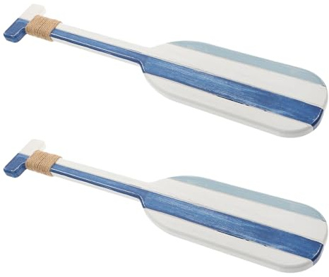 Decorazioni Parete Remi Legno Blu, Ornamenti Nautici Stile Marino per Casa | Set 2 Pezzi Design Vintage Ispirazione Mare, Accessorio d'Arredo Elegante per Bar e Ristoranti