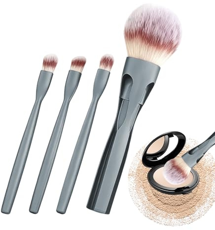 Makeupborstset – 4-i-1 magnetiska borst, professionellt sminkborstar för ansikte puder ögonskugga blandning kvinnor tonårstjejer nybörjare födelsedagsfest
