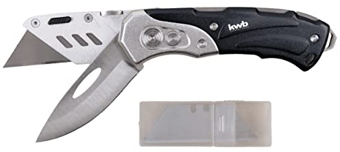 kwb Universal-Messer inkl. Cutter-Messer - Klappbar mit scharfen Trapez-Klingen - Stabiles Multi-Tool für vielseitigen Einsatz