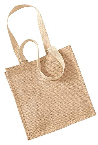 Westford Mill Jute Einkaufstasche, 10 Liter (2 Stück/Packung) (Einheitsgröße) (Natur)