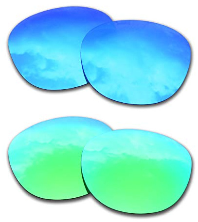 SOODASE Pour Oakley Latch Des lunettes de soleil Bleu/Vert 2 Paires Verres de remplacement polarisés
