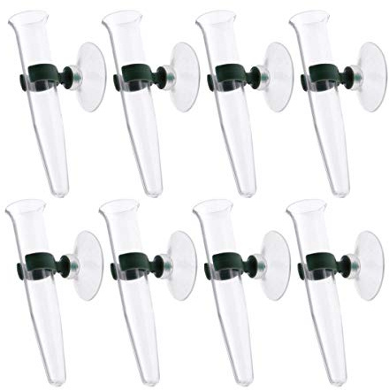 HEALLILY 8 Stücke Orchideenröhrchen mit Saugnapf Blumenröhrchen Wasserröhrchen Plastikröhrchen Glas Blumenvase Wandvase Glasvase Plastik Transparente Röhrchen