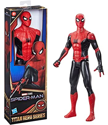 Hasbro Spider-Man - Spider-Man con Tuta Nera e Rossa, Action Figure da 30 cm Titan Hero Series, Ispirata al Film di Spider-Man No Way Home, per Bambini dai 4 Anni in su