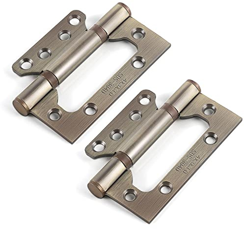 Qrity 4x Edelstahl Scharniere 100mm Türband Türscharnier Edelstahl Aufschraubscharnier Beschlag, Antike Bronze