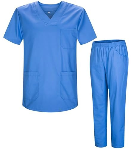 MISEMIYA Unisex Medizinisches Kasack-Set 817-8312 | Bequeme und strapazierfähige Pflegeuniform mit Kasack und Hose für Klinik, Krankenhaus und Praxis