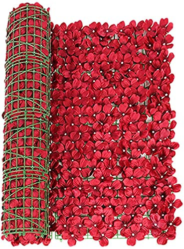 GXBCS Künstliche Efeu Hecke Sichtschutz Künstliche Hecken Künstlicher Garten Pflanzenzaun Außengarten Sichtschutz Blumenzaun Weinrebe Sichtschutzwand 1119(Color:Red;Size:1.64ft x 3.28ft)