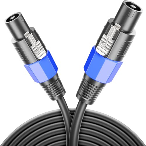 deleyCON 7,5m PA Lautsprecherkabel, OFC Kupfer, 2-polig, 2x 2,5mm² | Studio Qualität, Kabel für PA Lautsprecher, AWG13, 8,3mm, mit Metallverriegelung