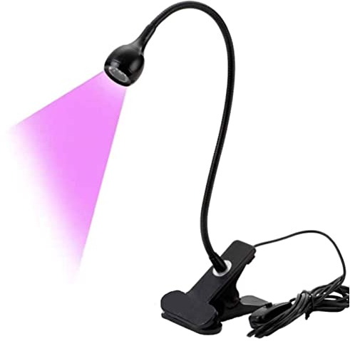 UV Lampe für Gelnägel, Schreibtischleuchte Flexible Schwanenhals-Led Lampe Nägel, Mini Tragbare Nagellampe mit Sicherungsclip, Drehbarer 3W 395NM Nageltrockner zum Aushärten von Nagelkleber (Schwarz)