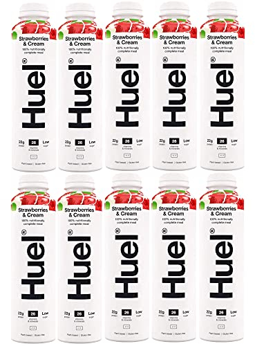 10 x 500 ml de fresas veganas y crema bebida de frutas, batido natural, vitaminas, minerales, jugo de proteínas bajo en azúcar