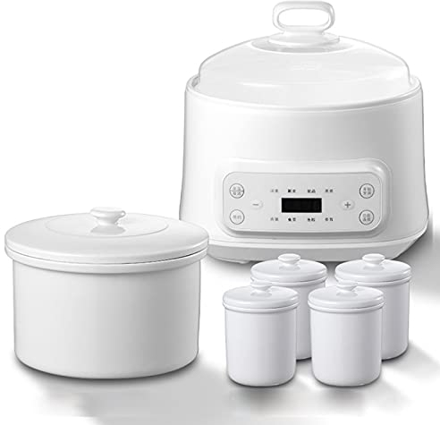 Olla eléctrica para estofado, olla de cocción lenta con revestimiento de cerámica de 2 l, olla de cocina multifunción para el hogar, utensilios de cocina profesionales con aislamie