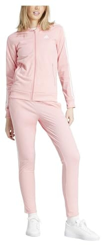 adidas Damen Essentials 3-Stripes Track Suit, semi pink spark/white, S