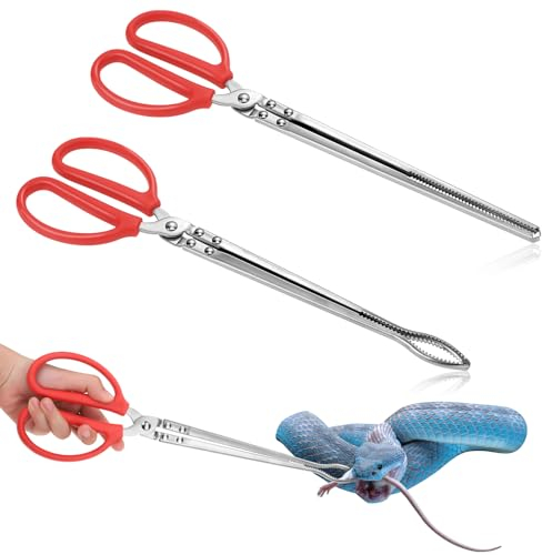 XLSXEXCL Schlangen-Futterzange, Schlangenhaken, Schlangengreifer, Werkzeug, Schlangenstab, Reptilienzange für Ball, Python-Tank, Zubehör, Schlangen-Tankzubehör (38,1 cm), 2 Stück
