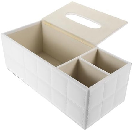 DRESSOOS Desktop-gewebe Spender Für Kosmetiktücher Quadratischer Ständer Dekorative Tissue-Boxen Halterungen Für Fernbedienungen Tv-Halter Weiß Hölzern Wasserspender Multifunktion