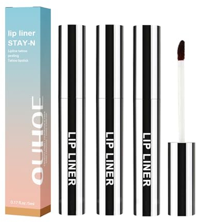 Abnehmbarer Lipliner 3 Farben, Wasserfester, Aufpolsternder Lippenkonturenstift, Lang Anhaltender, Abziehbarer Lipliner, der das Lippen-Make-Up Nicht Entfernt (3 PCS)