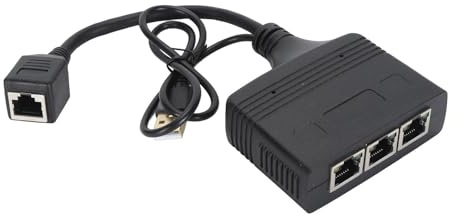 Annadue Répartiteur Ethernet, Répartiteur de Réseau Gigabit RJ45 1 en 3 Ports Internet Simultanés, Répartiteur de Câble Réseau, Connecteur femelle.