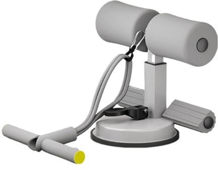 SUMMITDRAGON Boden-Sit-Up-Stange mit Doppel-Saugnapf, tragbares Sit-Up-Assistentgerät, Fitness-Bar, Taillen-, Bauchübungswerkzeug, Sit-Up-Übungsgerät, Widerstandsband mit festem Saugnapf