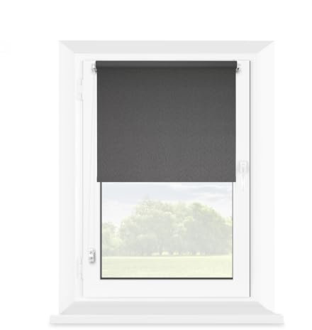 MARDOM Rollos für Fenster Ohne Bohren - Rollo Ohne Bohren - Mini Rollos für Fenster - Fensterrollo Innen Ohne Bohren - Fenster Rollos für Innen 42,5 x 150 dunkelgrau