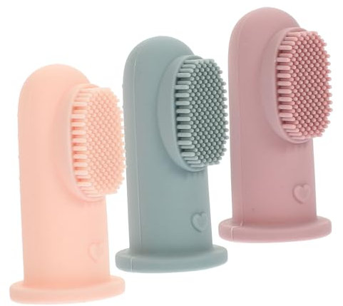 TOVINANNA 3pièces Brosse à Dents Pour Garçon Fille Silicone Lot De Brosses à Dents Pour Garçon Fille s Adapte Confortablement Au Doigt