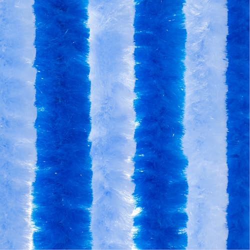 Moritz Flauschvorhang aus Chenille 56 x 185 cm Sky Ocean Blue Türvorhang als Fliegenschutz Insektenschutz für Camping Wohnwagen