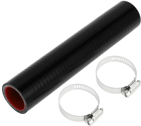 X AUTOHAUX Manguera de silicona con acoplador recto con abrazaderas de 1,18 pulgadas de diámetro interior y 7,87 pulgadas de longitud, manguera de silicona de 0 grados, manguera de refrigerante de 4
