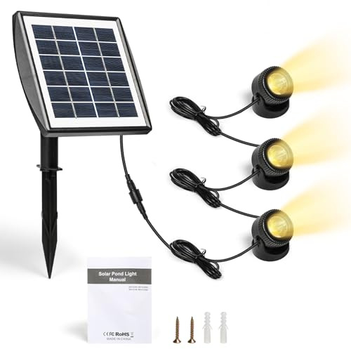 Lampes solaires de bassin, Lampe Solaire Sous marines, Projecteur solaire sous-marin extérieur IP68 étanche étang paysage lumière jardin pelouse éclairage pour Extérieur, Jardin, Piscine, Étang