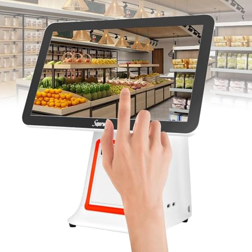 15,6-Zoll-Einzel-/Doppelbildschirm-Touch-elektronische Registrierkasse,Einzelhandels- POS-Terminalmaschine For Kleine Unternehmen,Point-of-Sale-weiße Intelligente Registrierkasse Mit Belegdruckmaschin