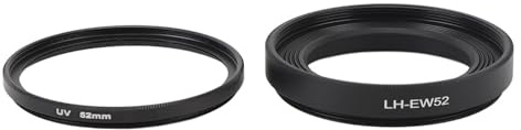 Set Paraluce con Filtro UV e Copriobiettivo, Riduce il Riflesso 'obiettivo e, 52 Mm, Adatto per Obiettivi Macro RF 35 Mm F1.8 Is, Fornito con Copriobiettivo da 52 Mm
