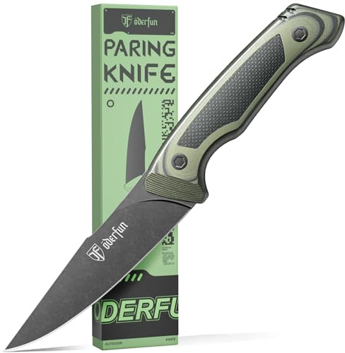 ODERFUN 5.5 Inch Kitchen Utility Knife - Rust-Resistant Full-Tang Steel, G10 Handle - Professional Outdoor Chef Knife for Fruit & Vegetable Slicing, Paring & Tomatoes (Knife For Men)