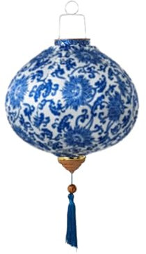 Farolillos Linterna de seda vietnamita Linterna floral retro Linterna redonda Linterna de año nuevo chino Linterna colgante japonesa al aire libre para decoración de jardín fiesta patio Navideñas
