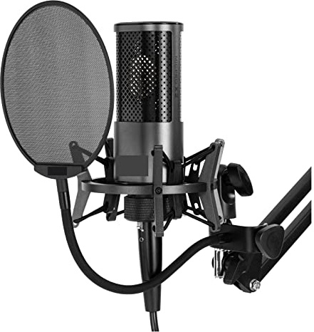 Msuiiixcccc X2 USB Condenser Microphone Gamer Studio Mic Podcast Microfono Music 3.5mm Metal with Pop Filter Shock Moun