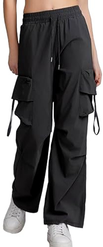 Vittorio Cargo Pantaloni Donna Alta Baggy con Tasche Larghe Streetwear Casual