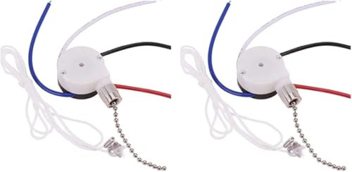 Interrupteur de ventilateur de plafond, interrupteur à chaîne de traction, kit 2X 3 vitesses 4 fils, interrupteur de contrôle de vitesse de commutateur de ventilateur, interrupteur à fil de traction a