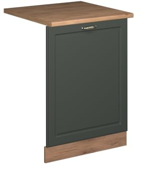 Vicco Façade de Lave-Vaisselle Fame-Line, Vert Or Campagne, 60cm | Façade en MDF · Plan de travail incl. · Adapté à la façade de cuisine · Poignées en métal · Intégration facile