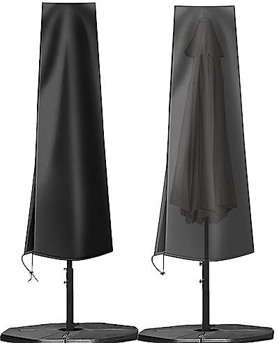Heavy Duty Waterproof Cantilever Parasol Cover Zipped Garden Umbrella Cover for 2 4m Market Umbrellas Oxford Fabric Rip Resistant Snow Safe Size 170x50/65cm