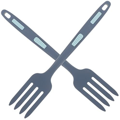 Cabilock Tenedor de Silicona Antiadherente para Piezas Grande para Pasta y Ensaladas Utensilios de Cocina de Limpiar