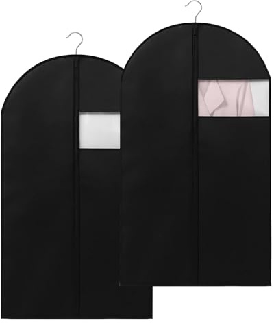 2 Stück Faltbare Kleidersäcke Lang 140 x 60 cm für Anzüge, Anzug Schutzhülle mit Reißverschluss, Anzugtasche für Reisen und Lagerung, Kleidersäcke für Business-Anzüge und Hochzeitskleider