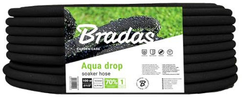 Bewässerungsschlauch AQUA DROP 1/2 Zoll 100 m - Perlschlauch - Tropfschlauch Bewässerung - Gartenschlauch Flexibel - Gartenbewässerung Schlauch – Bewässerungssystem