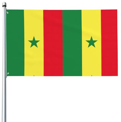 Drapeau du Sénégal imprimé pour extérieur, terrasse, pelouse, décoration de fête. Affichez fièrement votre style