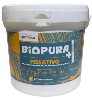 CROMIKA Biopura Fissativo Isolante Antimuffa Anticondensa Per Pittura Alta Concentrazione per Interni ed Esterni Trasparente Made in Italy (Trasparente, Litri 5)