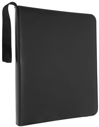 CAPASTEC Album per Carte, 9 Tasche, 60 Pagine, Capacità di 1080 Carte, Album con Zip, Raccoglitore a Doppia Faccia, Cartella per Carte Sportive, Carte da Gioco, Nero