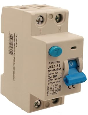 RCCB Interrupteur différentiel pur type F 16A, 1P+N, 2 modules DIN, 30 mA, 6000 A, AC 230 V, IP20