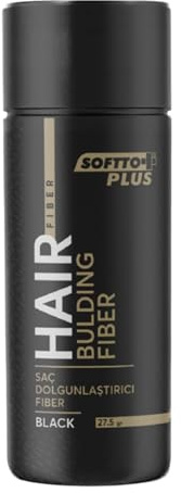 Softto+Plus Streuhaare – 27,5g Haarfasern für sofort dichter wirkendes Haar | Kaschiert lichte Stellen & verleiht natürliches Volumen (Schwarz)