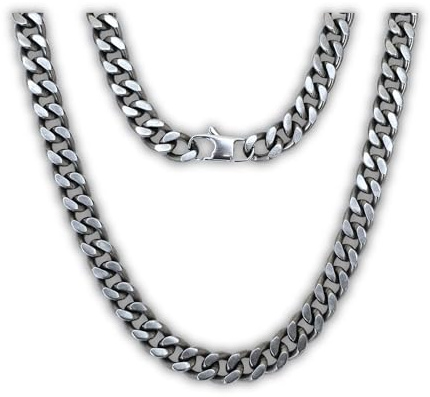Lunara Atelier Titan Panzerkette 10,5 mm, dicke Gliederkette, 100% reines TITAN, für empfindliche Haut, hypoallergen, schlicht und robust