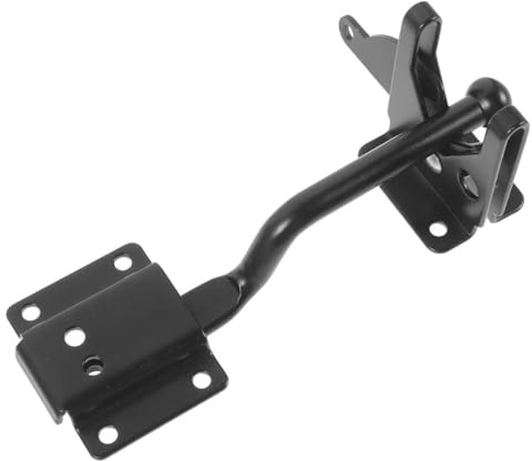 PENIKOKO Iron Gate Latch with Electroplated Coating Easy Installation Fence Lock Hook and Eye Latch for Outdoor Cabinets and Chain Link Fences Compatible with Metal and Wooden Gates